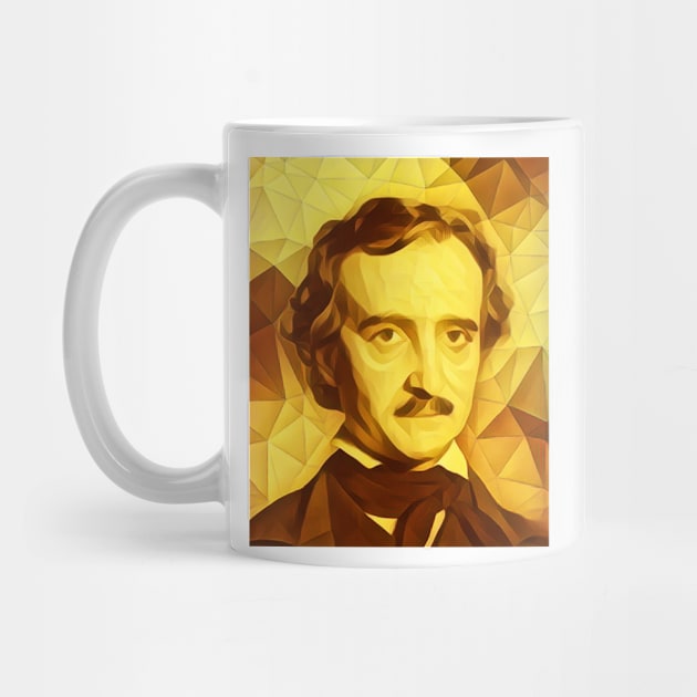 Edgar Allan Poe Golden Portrait | Edgar Allan Poe Artwork 11 by JustLit